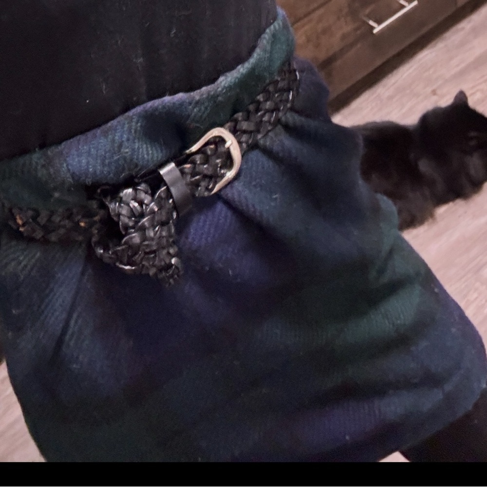 Wool Plaid mini Skirt  (belt not included)